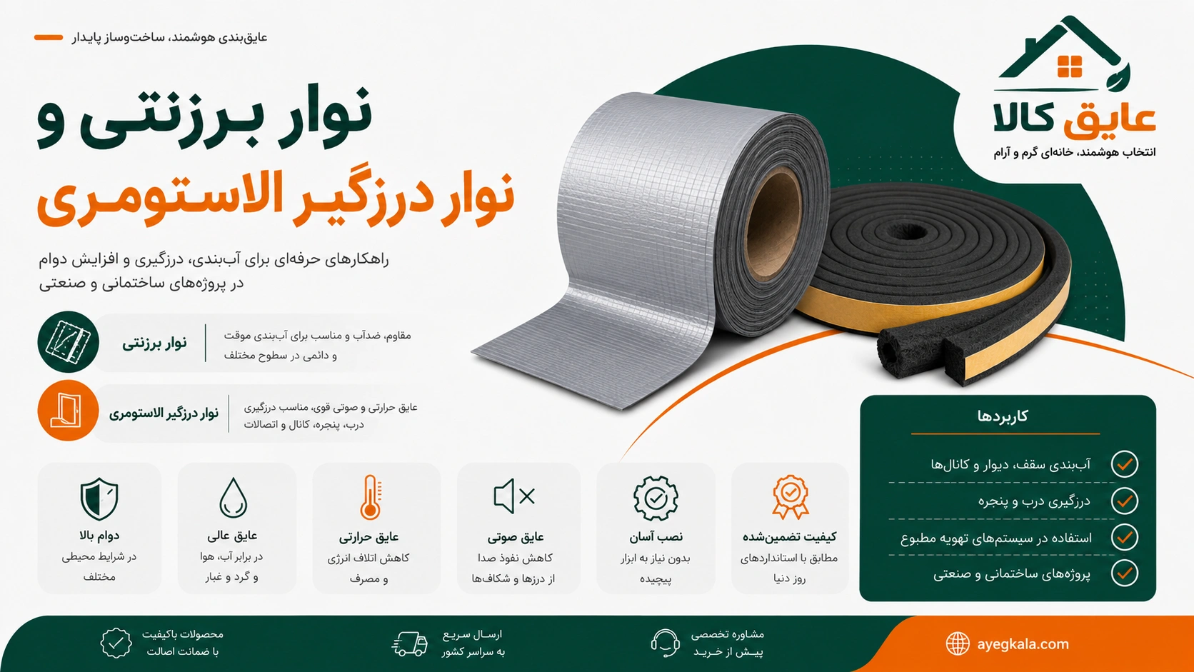 نوار برزنتی و نوار درزگیر الاستومری
